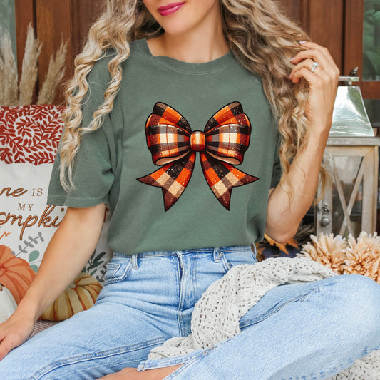 Coquette Fall Plaid | Garment Dyed Tee