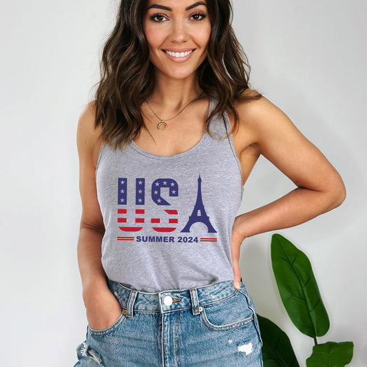 USA Eiffel Flag | Racerback Tank