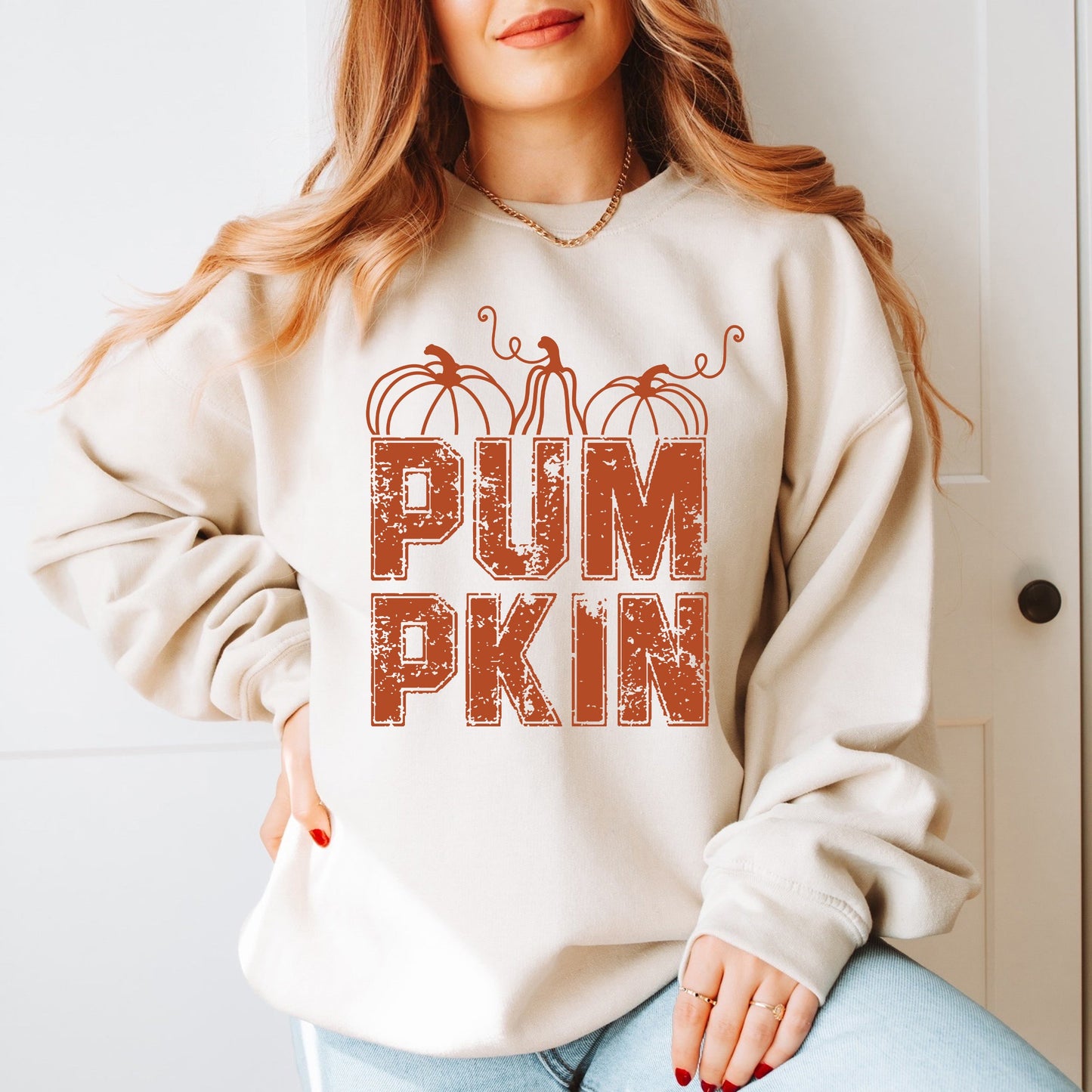 Pumpkin Distressed | Sweatshirt