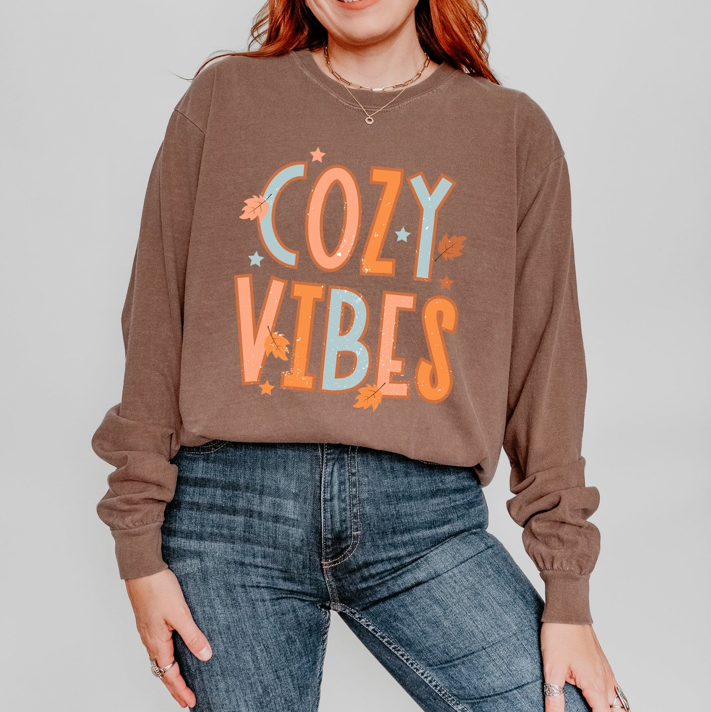 Cozy Vibes Distressed | Garment Dyed Long Sleeve