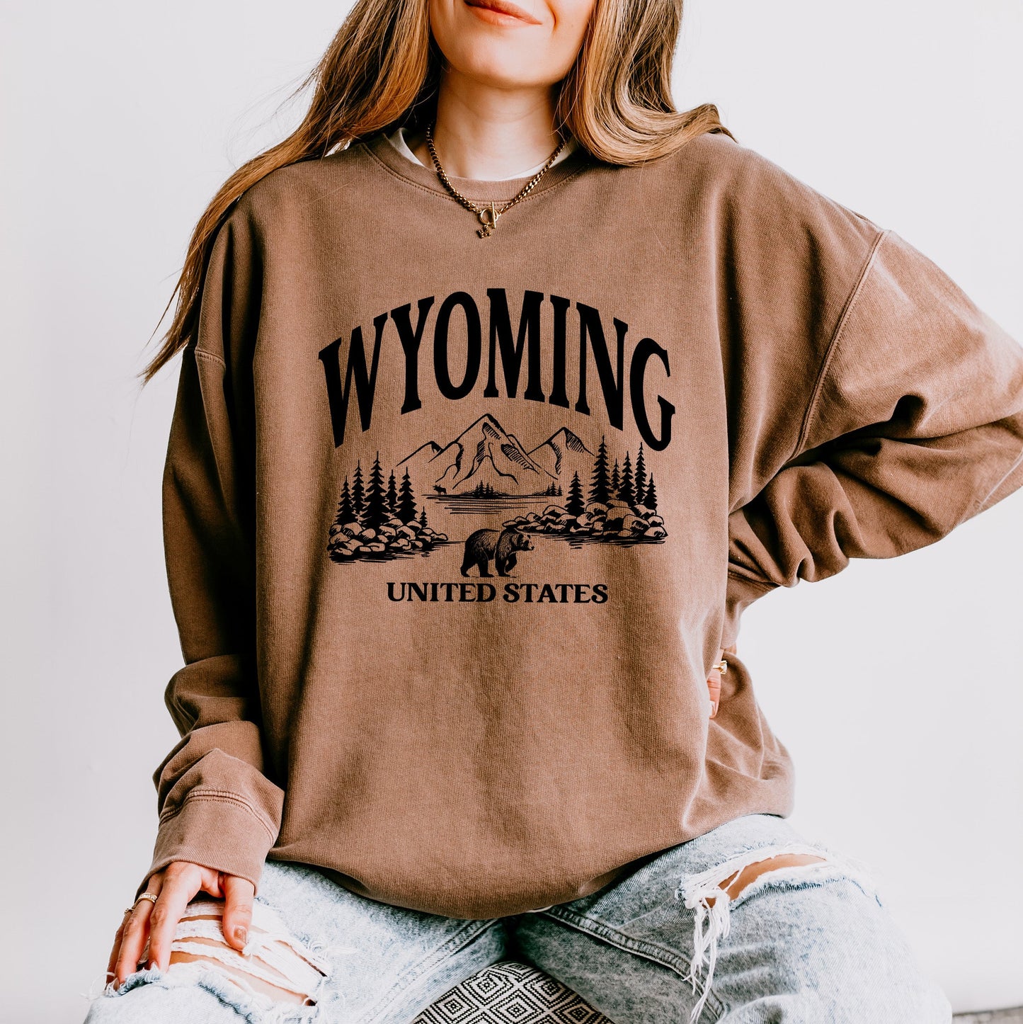 Wyoming Forest Scene | Lightweight Garment Dyed Sweatshirt