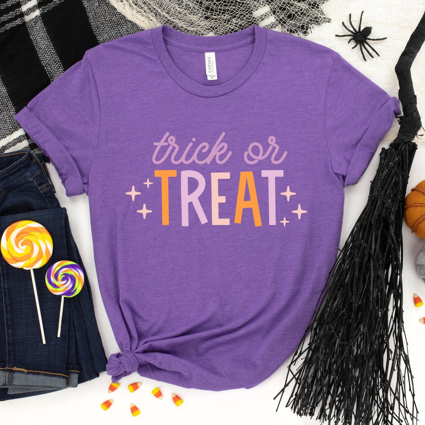 Trick Or Treat Colorful | Short Sleeve Graphic Tee