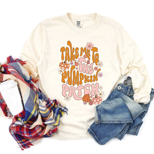 Take Me To The Pumpkin Patch Flowers | Garment Dyed Long Sleeve