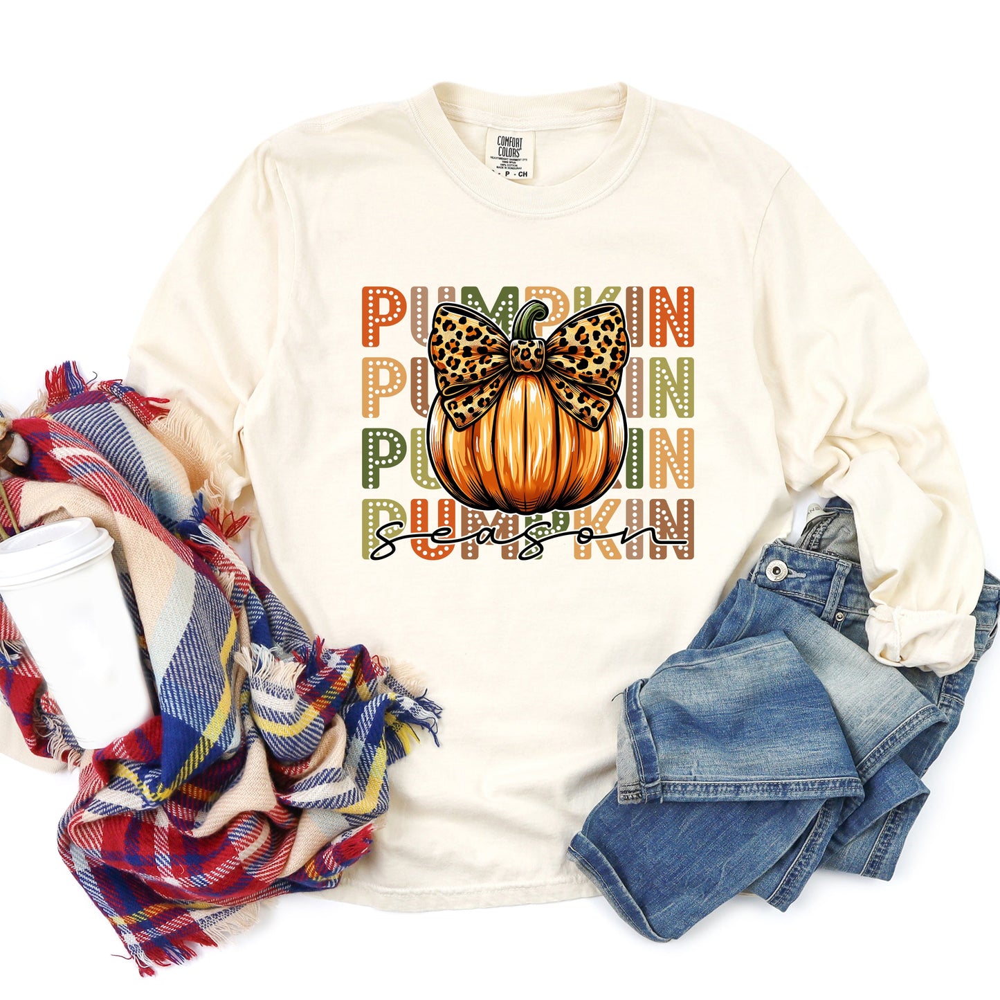 Coquette Pumpkin Season | Garment Dyed Long Sleeve