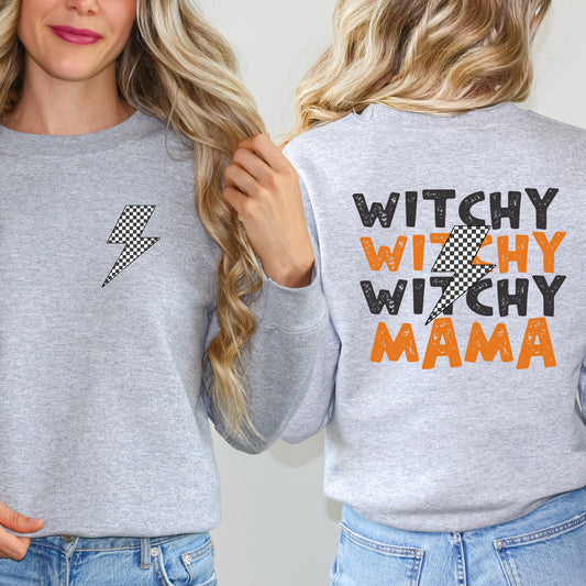 Witchy Mama Lightning Bolt | Sweatshirt | Front and Back Design