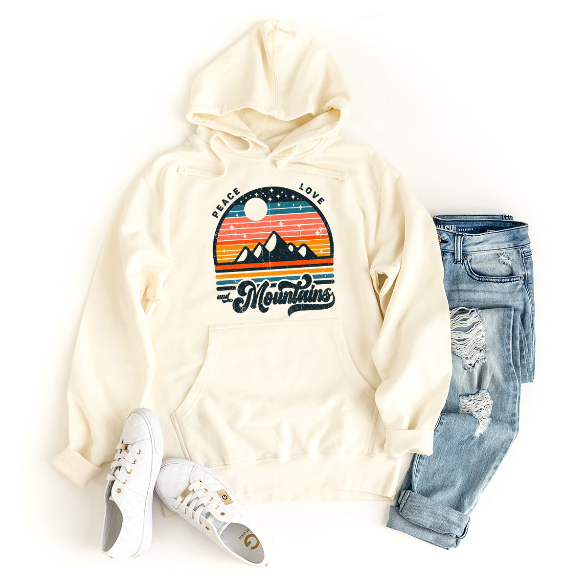 Peace Love and Mountains | Graphic Hoodie