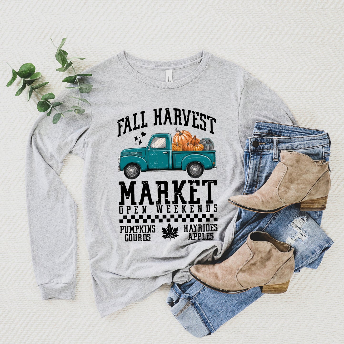 Fall Harvest Truck | Long Sleeve Crew Neck