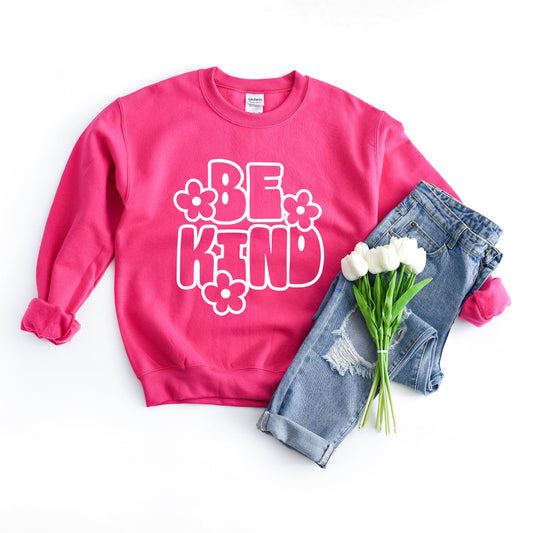 Retro Be Kind Flowers | Sweatshirt