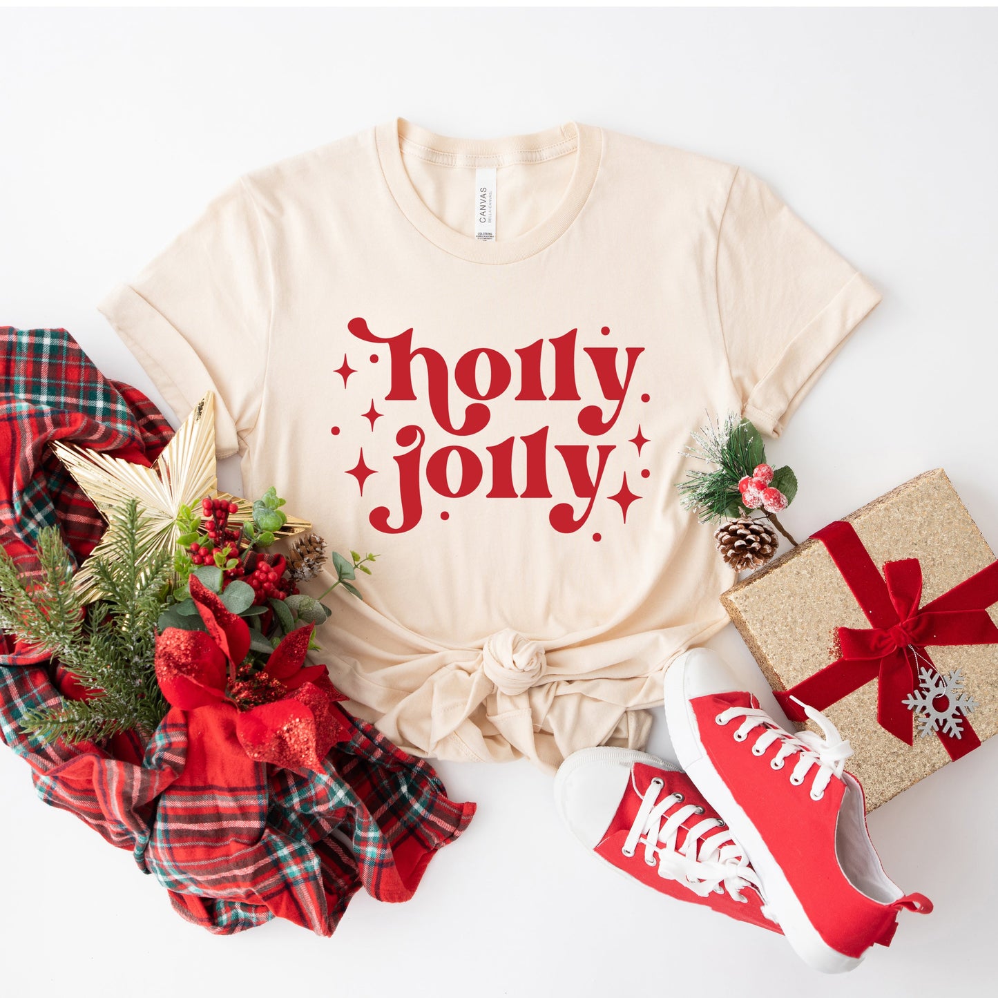 Whimsical Holly Jolly | Short Sleeve Graphic Tee