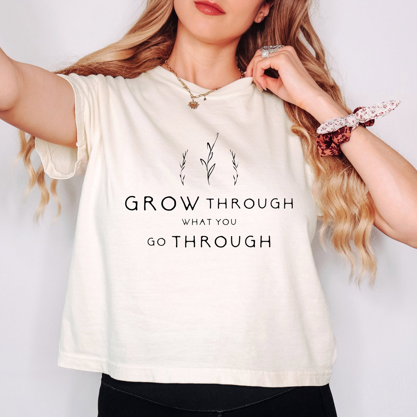 Grow Through What You Go Through | Relaxed Fit Cropped Tee