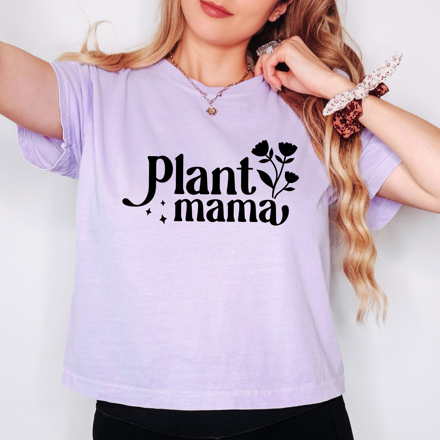 Floral Plant Mama | Relaxed Fit Cropped Tee