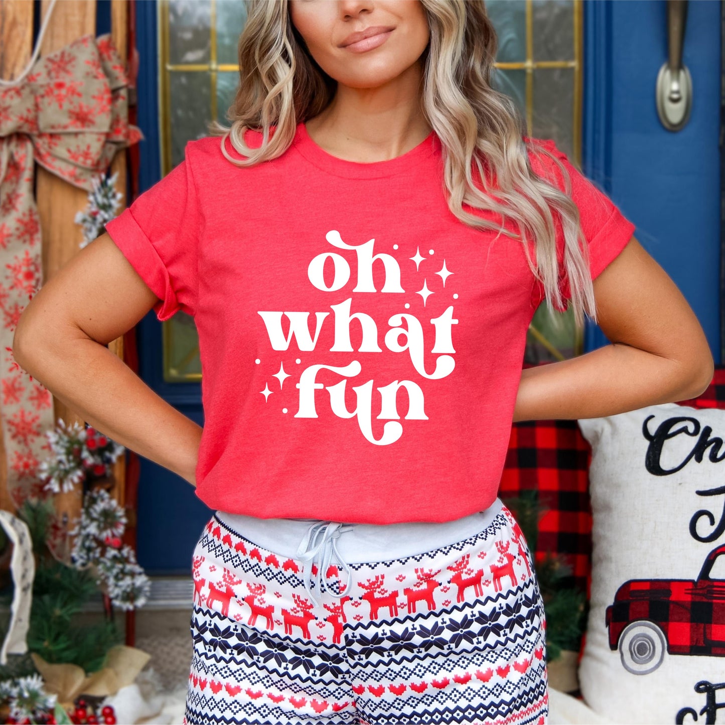 Whimsical Oh What Fun | Short Sleeve Graphic Tee