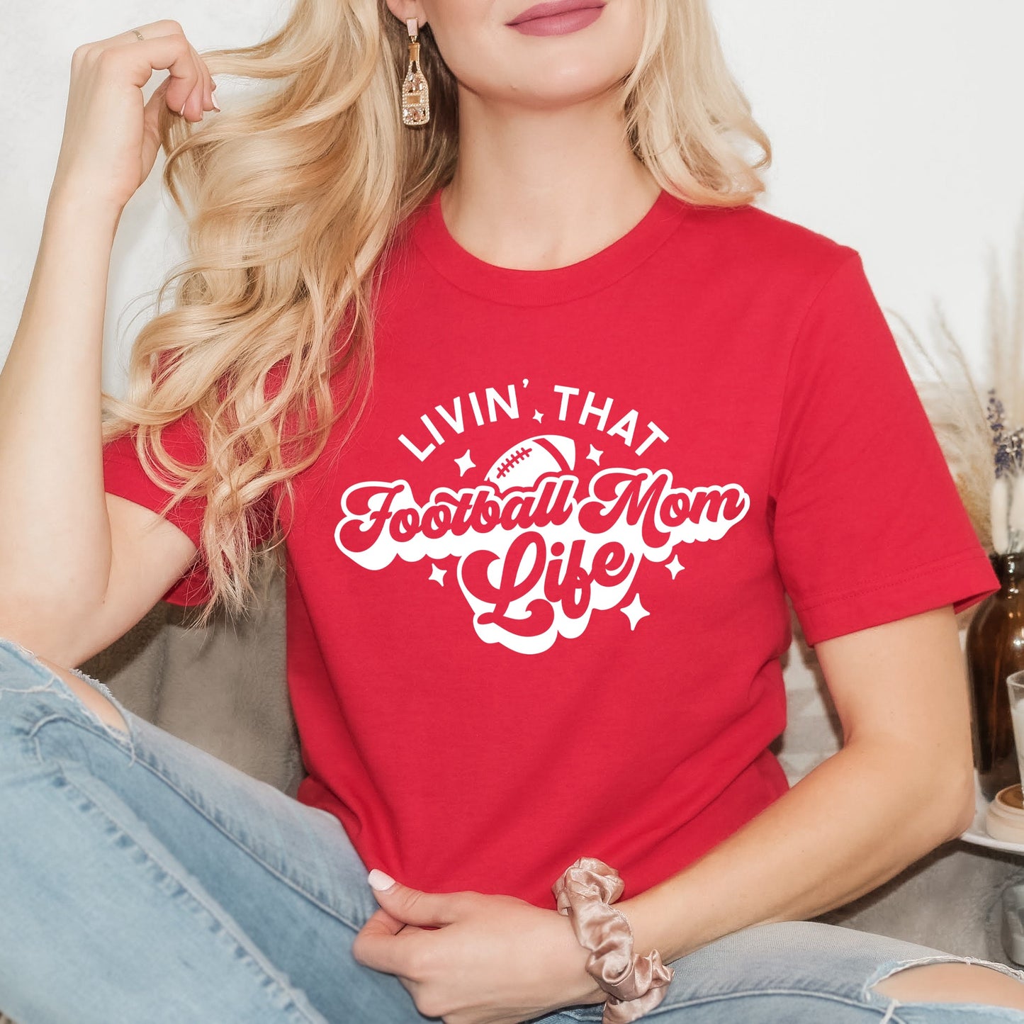 Livin' That Football Mom Life | Short Sleeve Graphic Tee