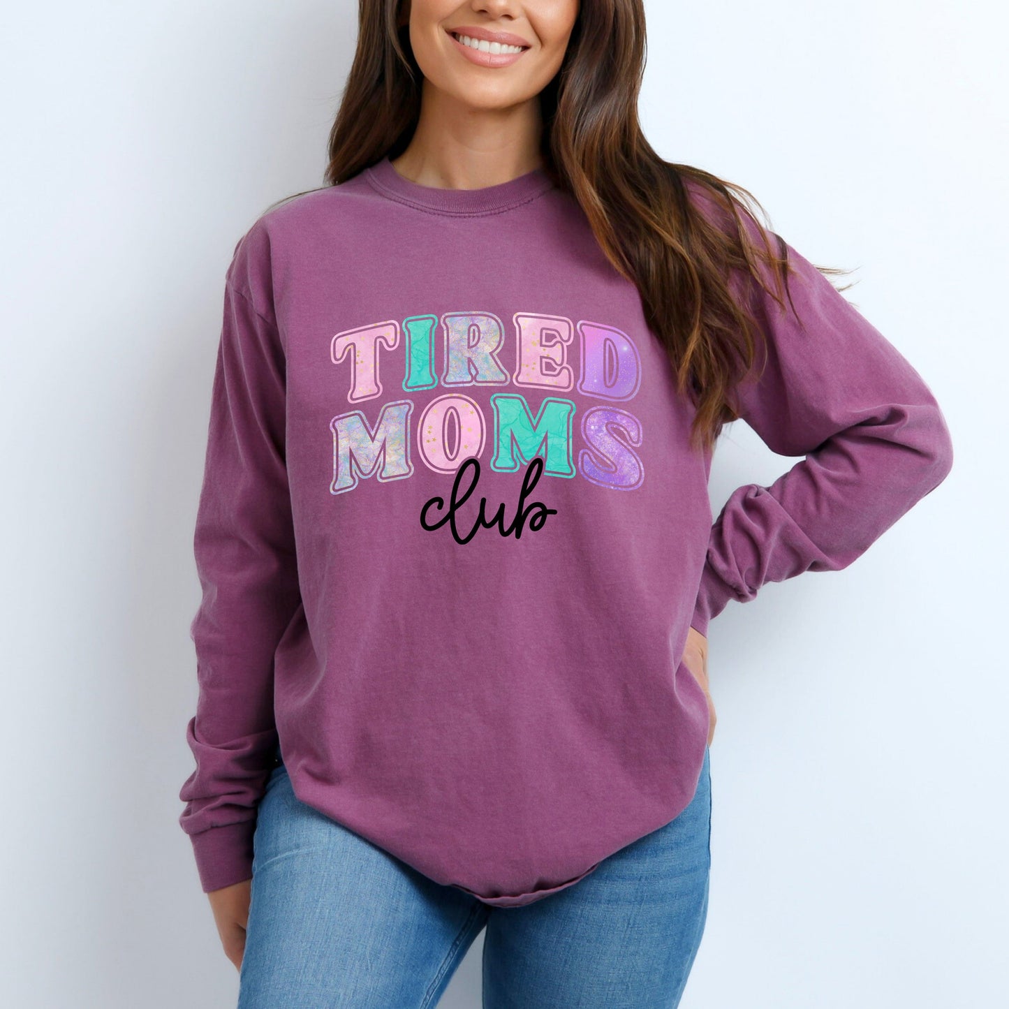 Tired Moms Galaxy | Garment Dyed Long Sleeve