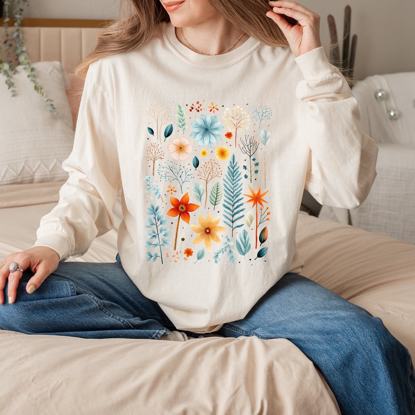 Winter Floral | Garment Dyed Long Sleeve