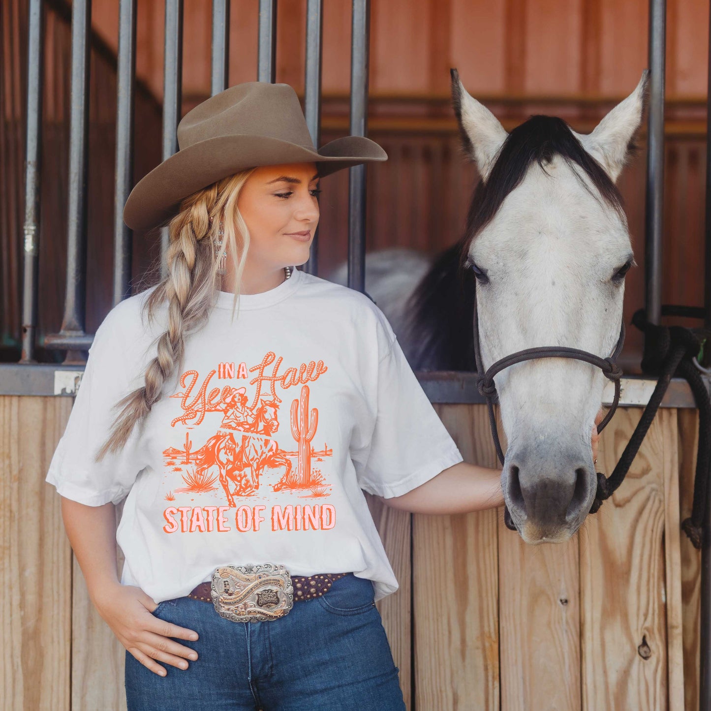 Yee Haw State Of Mind  | Garment Dyed Short Sleeve Tee