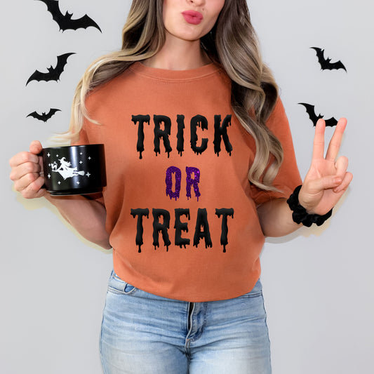 Trick Or Treat Puff Print | Garment Dyed Short Sleeve Tee