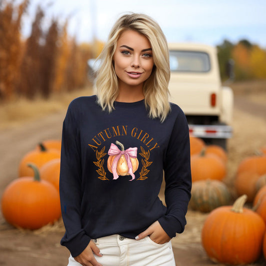 Coquette Autumn Girly | Long Sleeve Crew Neck