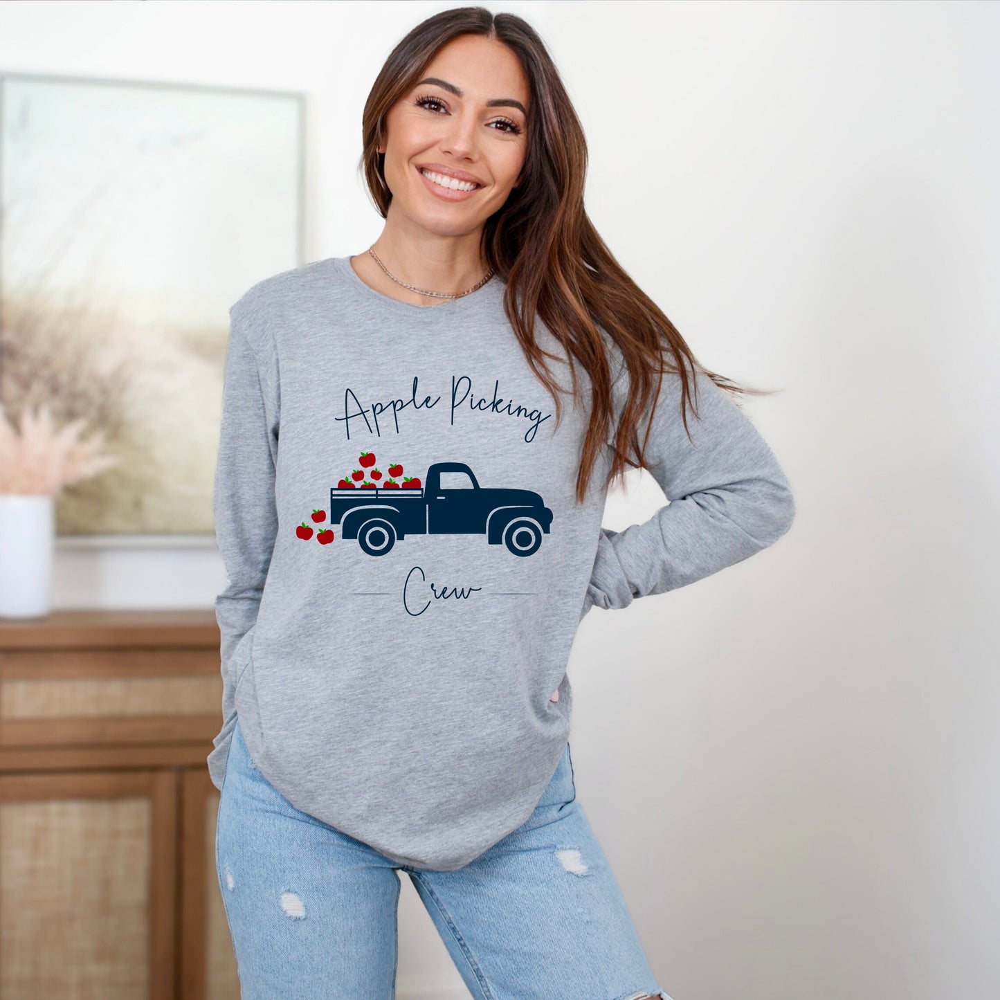 Apple Picking Crew Truck | Long Sleeve Crew Neck