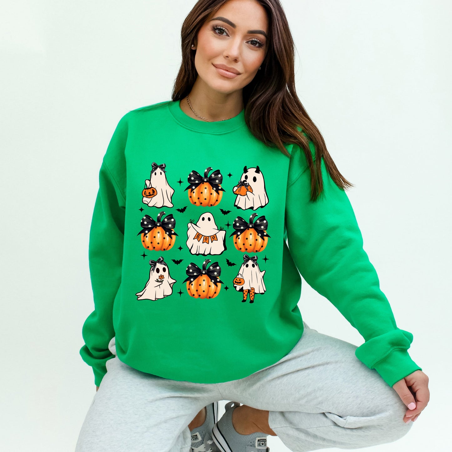 Ghost And Pumpkin Coquette | Sweatshirt