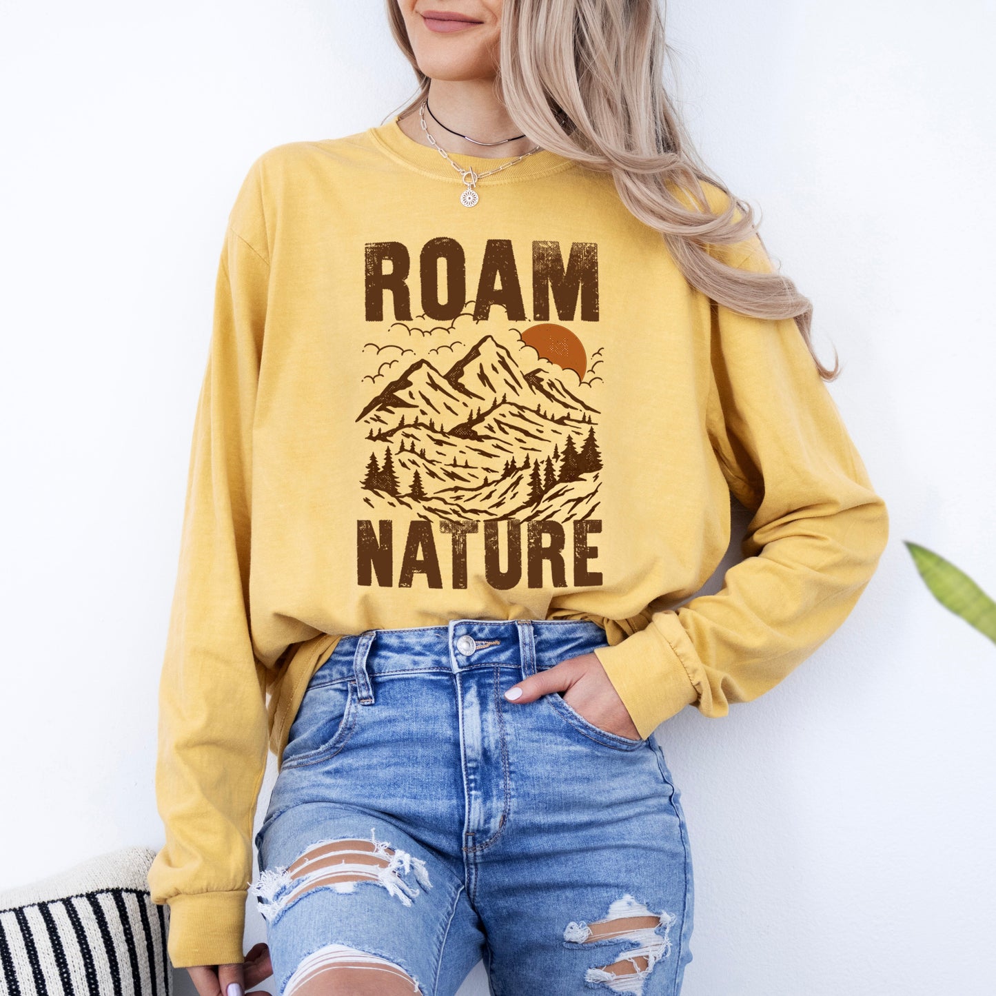 Roam Nature Mountains | Garment Dyed Long Sleeve