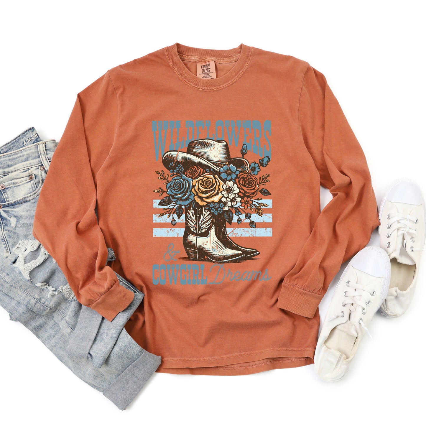 Wildflowers Cowgirl Dreams | Garment Dyed Long Sleeve