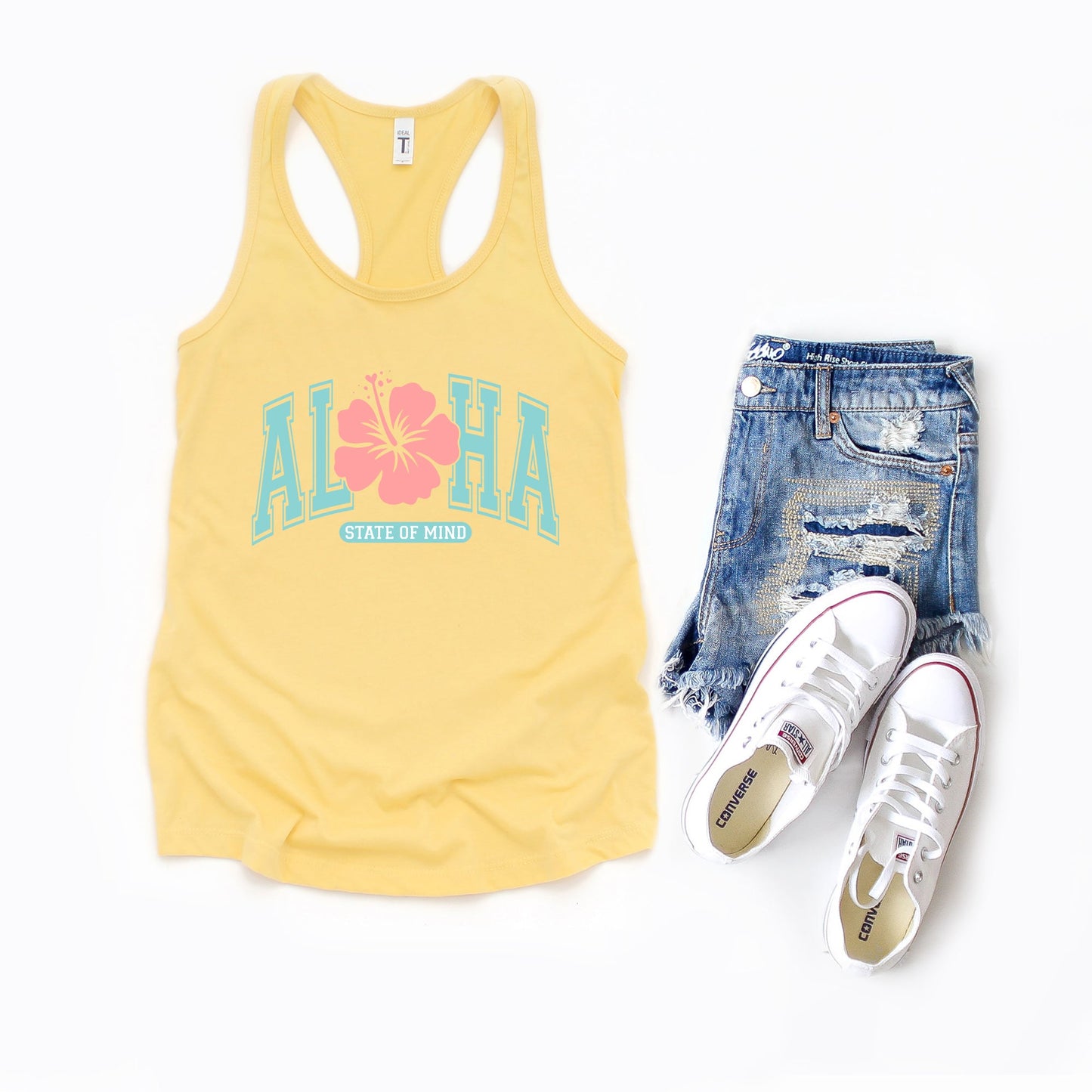 Aloha State Of Mind Flower | Racerback Tank