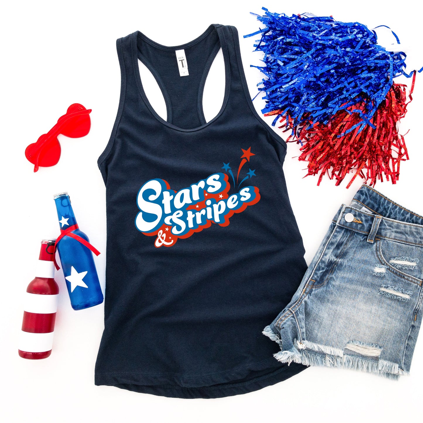 Stars And Stripes Firework | Racerback Tank