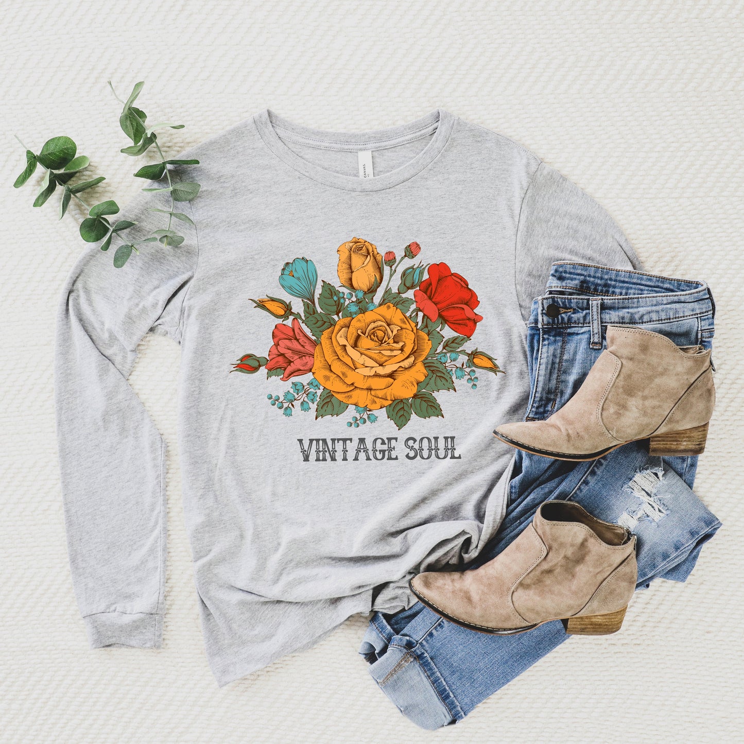 Vintage Soul Flowers | Long Sleeve Graphic Tee