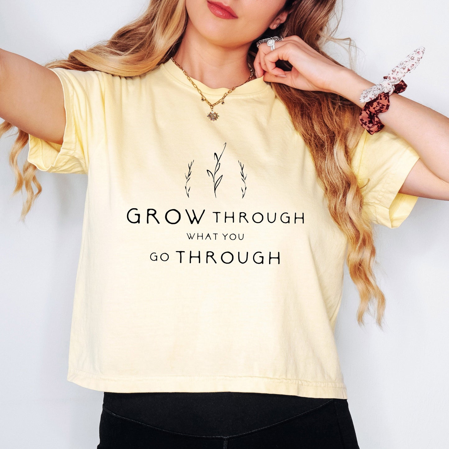 Grow Through What You Go Through | Relaxed Fit Cropped Tee