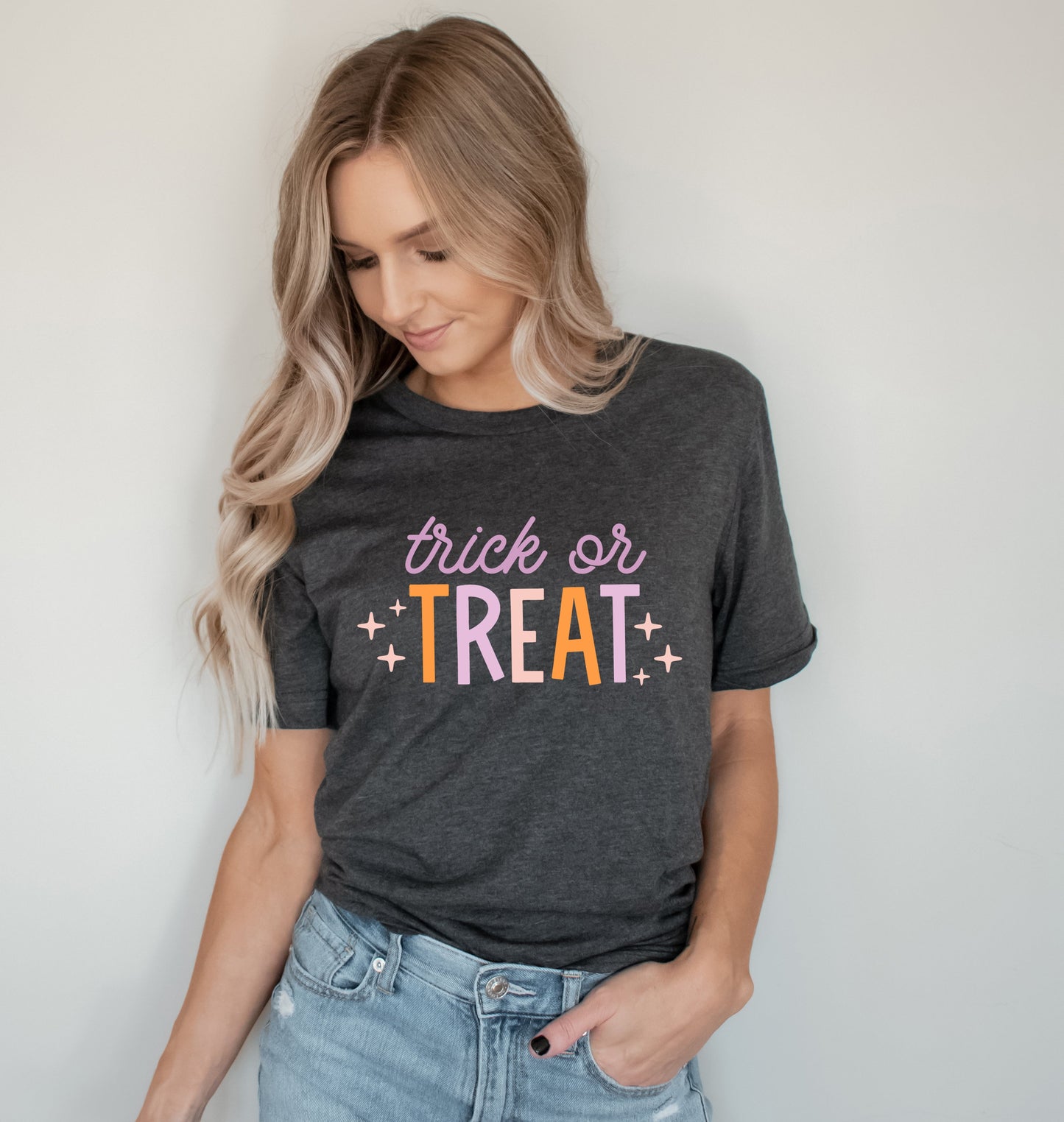 Trick Or Treat Colorful | Short Sleeve Graphic Tee