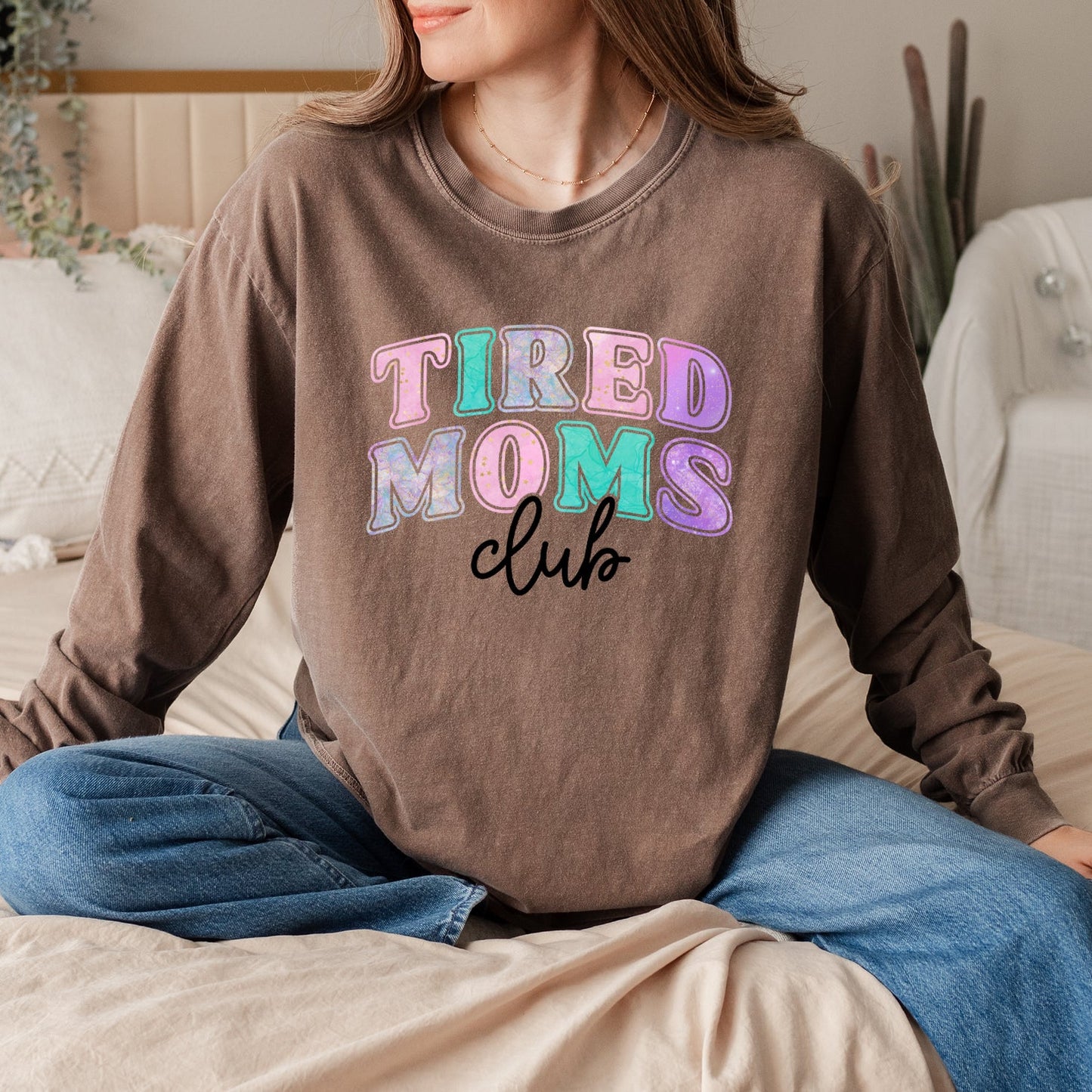 Tired Moms Galaxy | Garment Dyed Long Sleeve