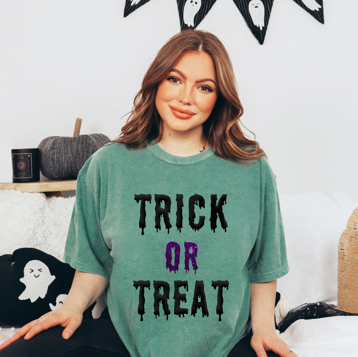 Trick Or Treat Puff Print | Garment Dyed Short Sleeve Tee