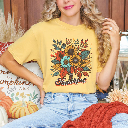 Thankful Flowers | Garment Dyed Tee