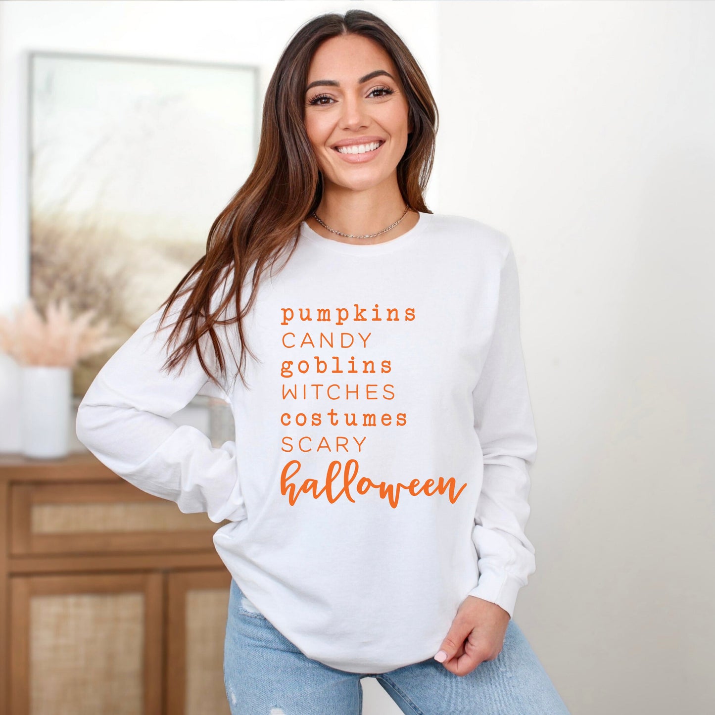 Halloween Words | Long Sleeve Crew Neck