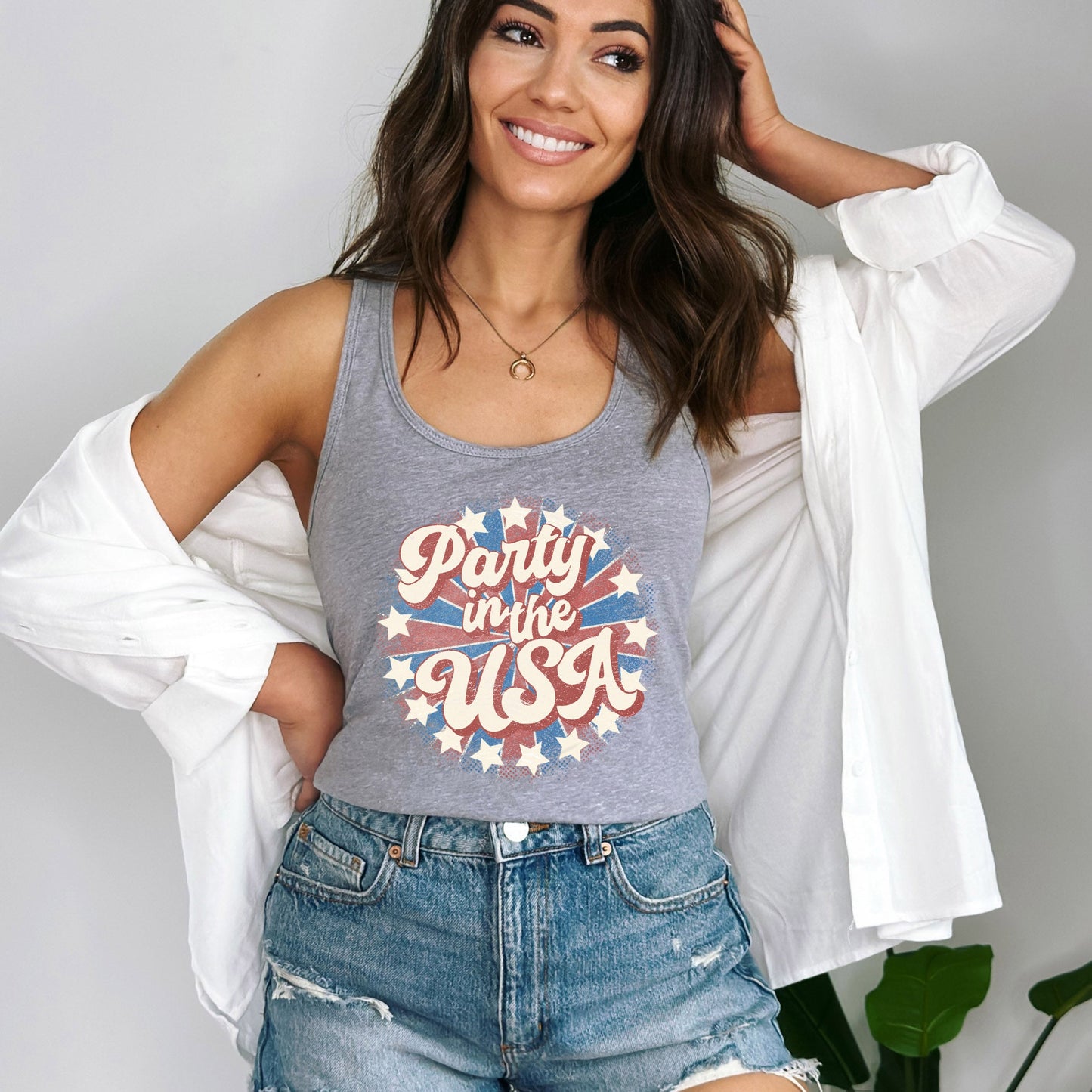 Party In The USA Circle | Racerback Tank