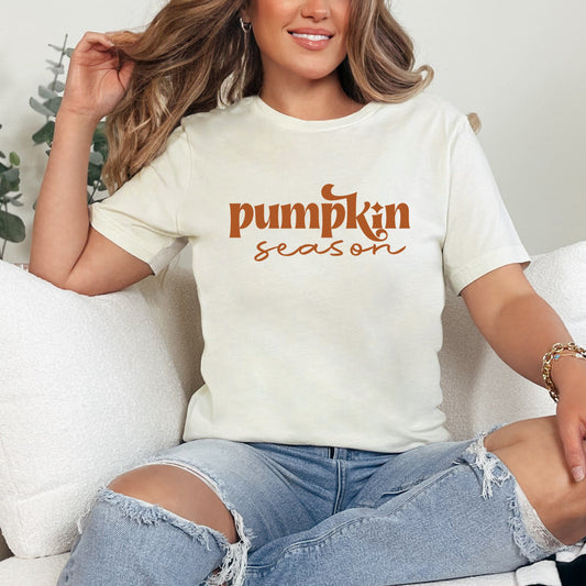 Pumpkin Season Cursive | Short Sleeve Graphic Tee