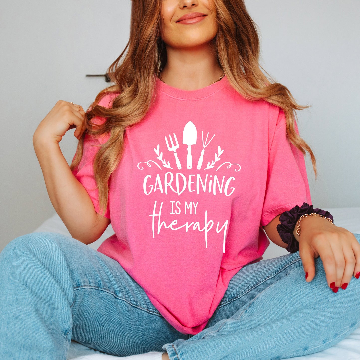 Gardening Is My Therapy | Garment Dyed Short Sleeve Tee