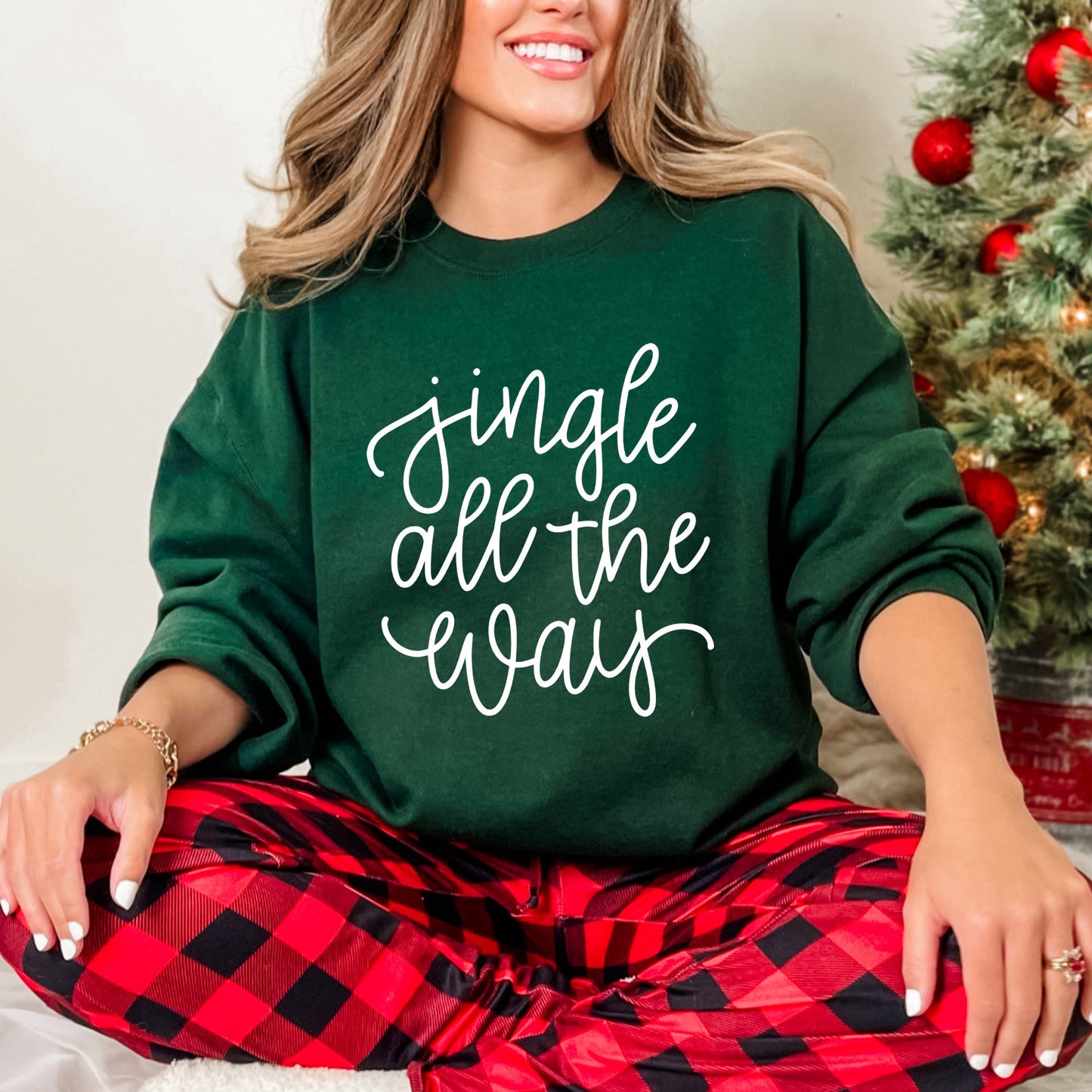 Jingle All The Way Cursive | Sweatshirt