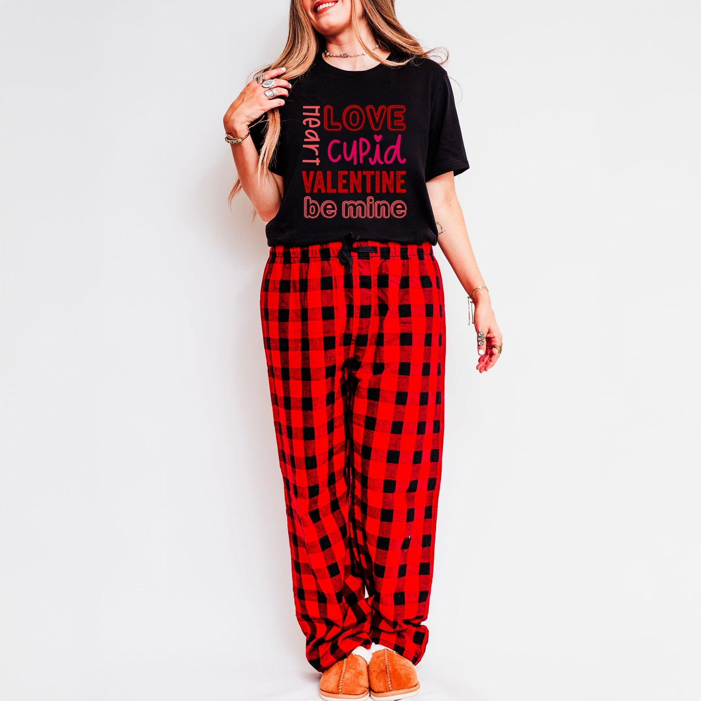 Valentine's Words | Plaid Pajama Set