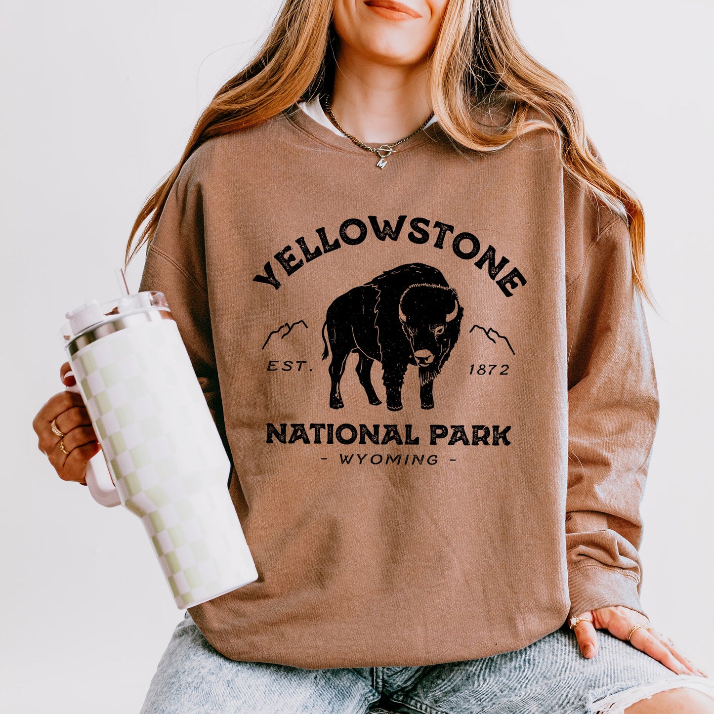 Vintage Yellowstone National Park  | Lightweight Garment Dyed Sweatshirt