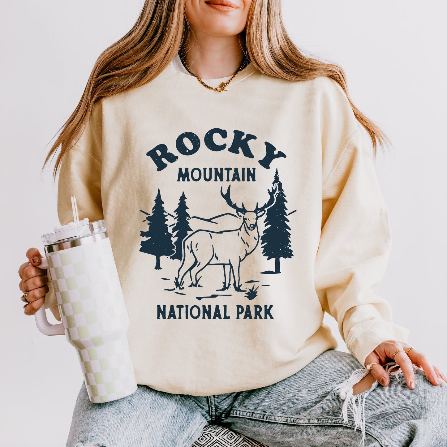 Vintage Rocky Mountain National Park | Lightweight Garment Dyed Sweatshirt