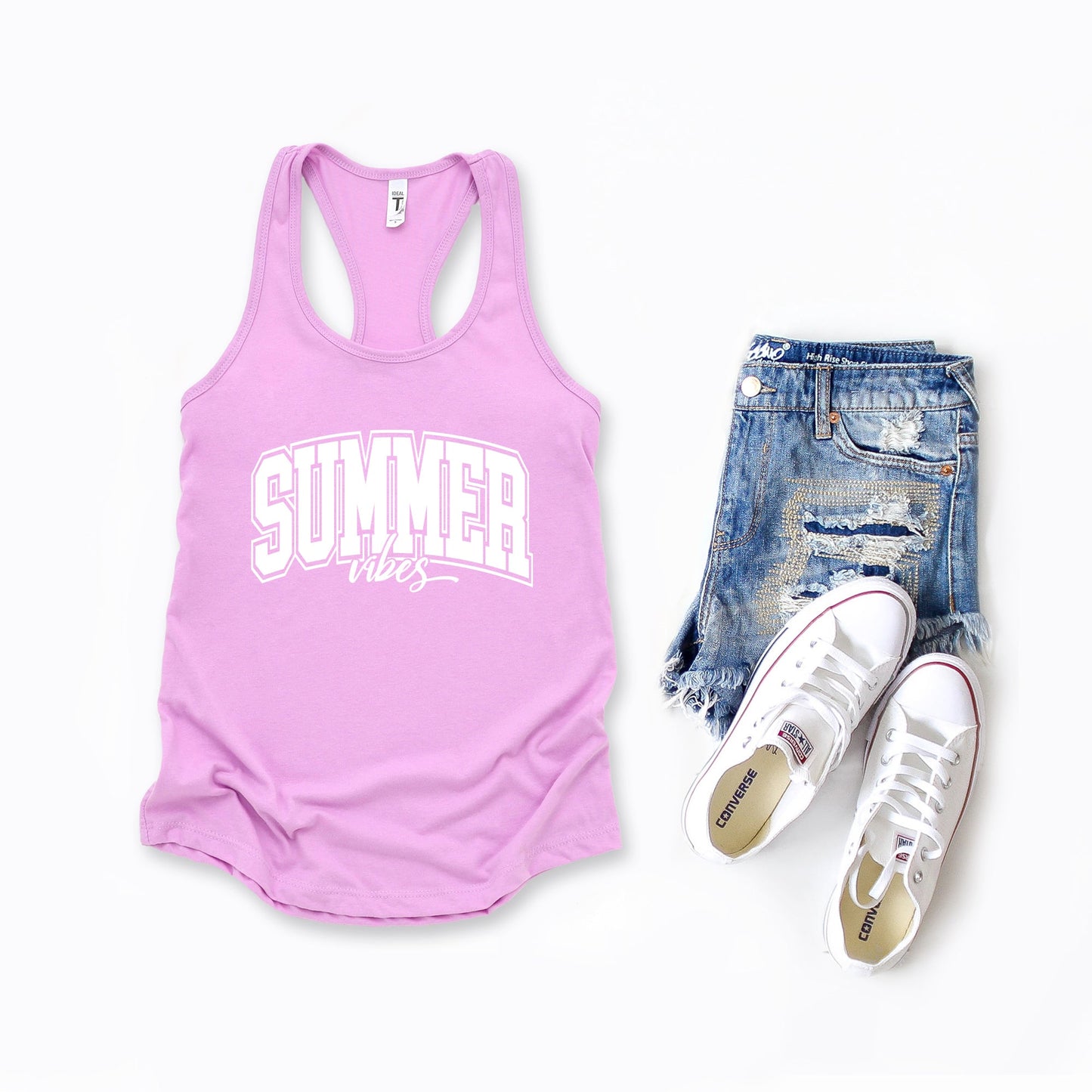 Varsity Summer Vibes Cursive | Racerback Tank