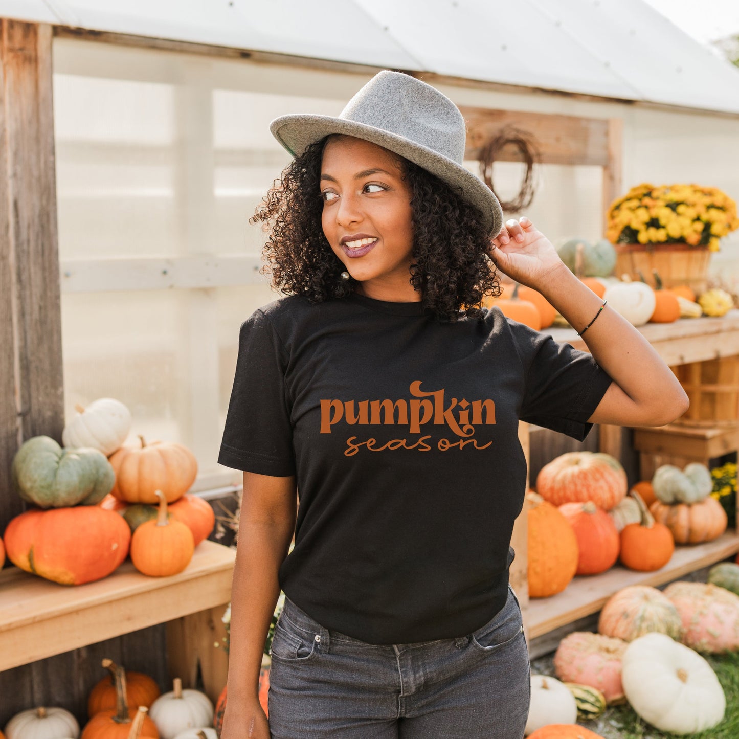 Pumpkin Season Cursive | Short Sleeve Graphic Tee