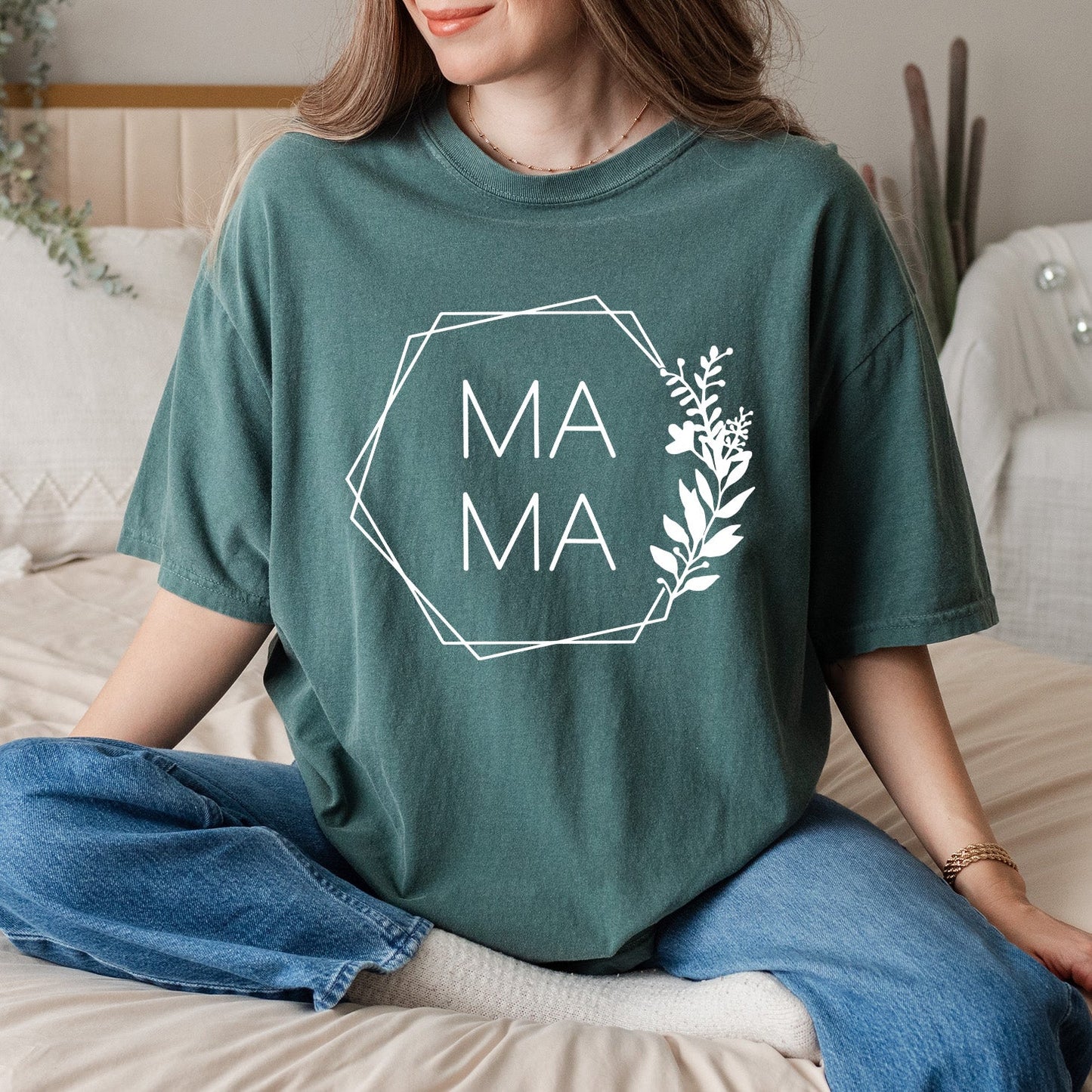 Mama Floral Hexagon | Garment Dyed Tee