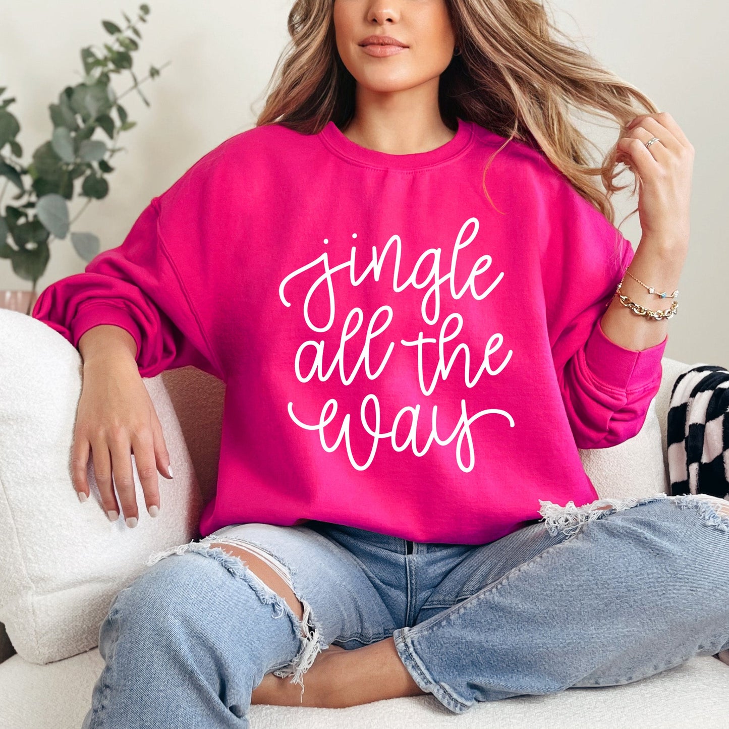 Jingle All The Way Cursive | Sweatshirt