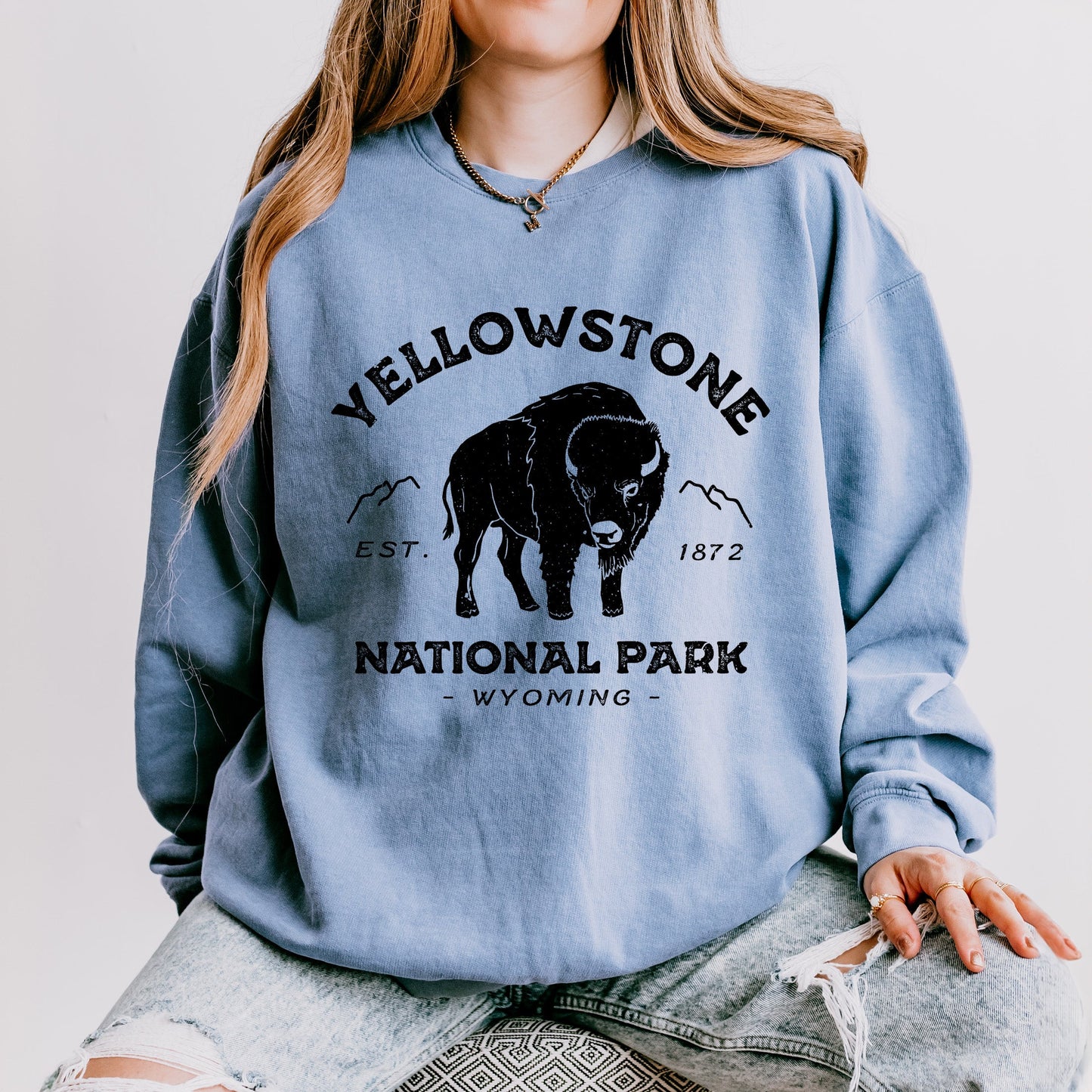 Vintage Yellowstone National Park  | Lightweight Garment Dyed Sweatshirt