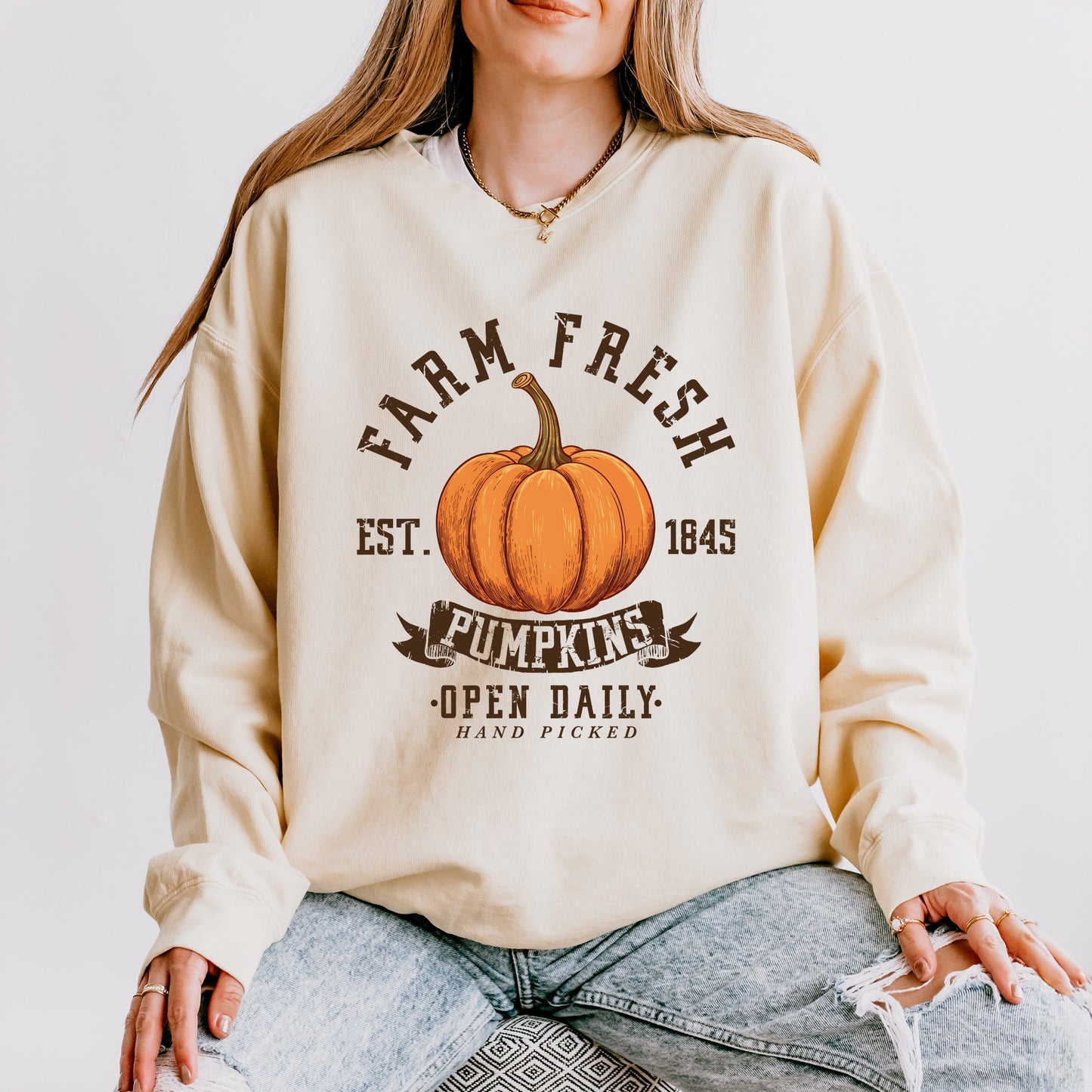 Farm Fresh Open Daily | Lightweight Garment Dyed Sweatshirt