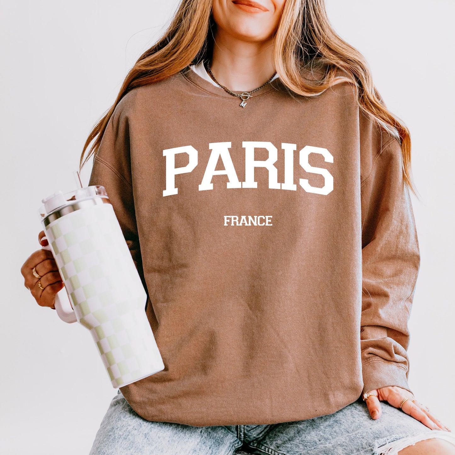 Paris France Varsity | Lightweight Garment Dyed Sweatshirt