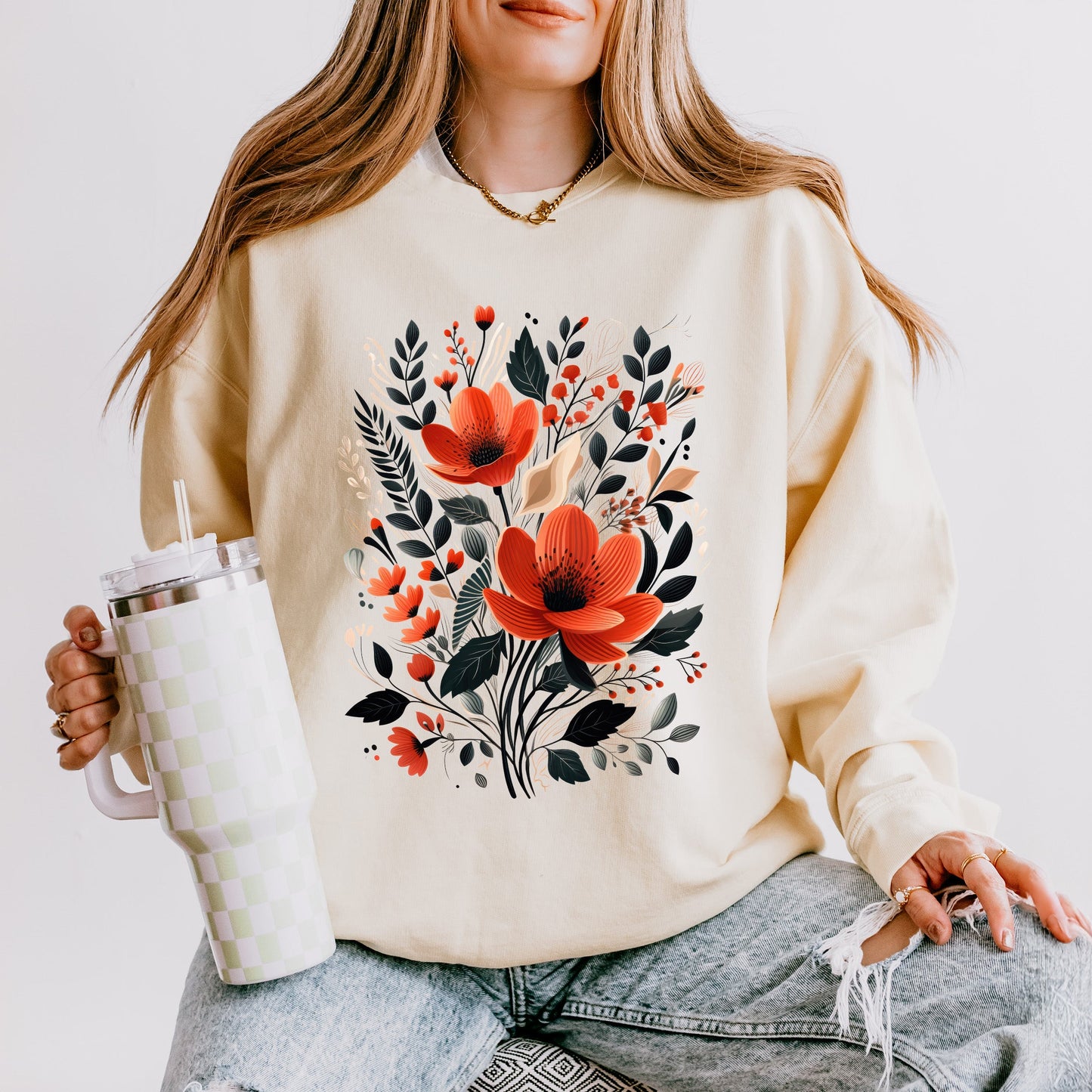 Rustic Flowers | Lightweight Garment Dyed Sweatshirt